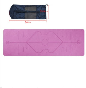 Tpe yoga mat body position line 6mm non-slip environmental protection fitness yoga mat