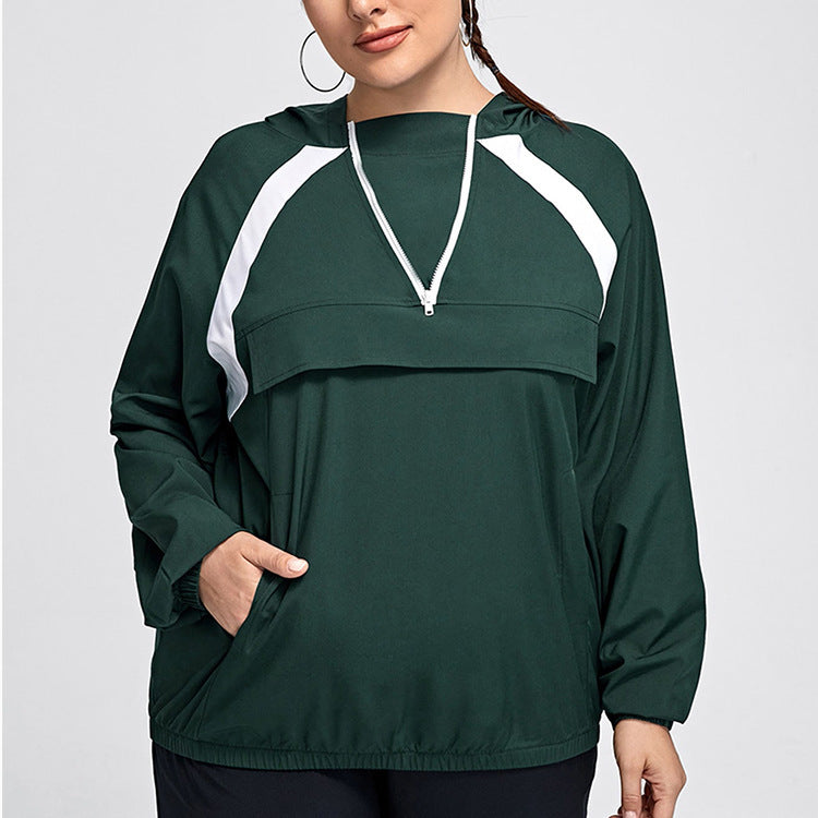 Hooded Running Sweatshirt Women Fitness Yoga Workout Tops