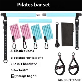 Multifunctional Pilates Fitness Stick Elastic String Yoga Pull Chest Expander